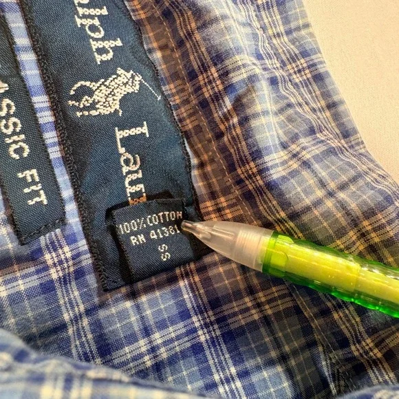Polo Ralph Lauren Mens S Blue Plaid Short Sleeve Button Down Classic Fit Shirt - Picture 5 of 9
